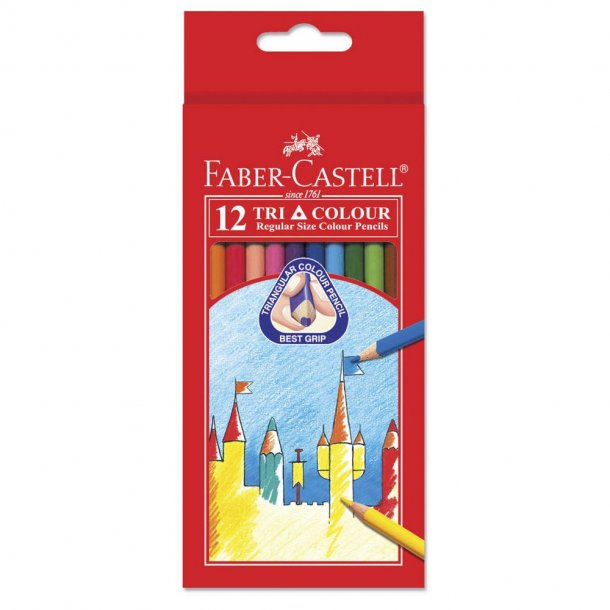 Farveblyanter Faber-Castell Tri Colour, pakke a 12 