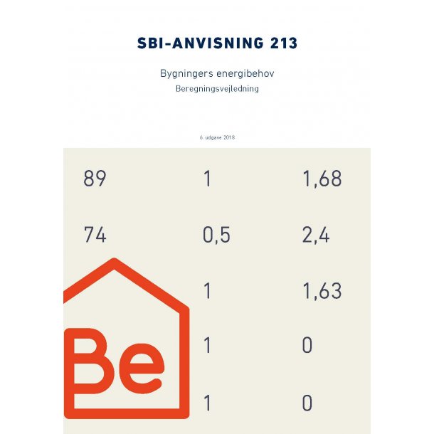 SBI-an 213 Bygningers energibehov  - Beregningsvejledning 6. udg